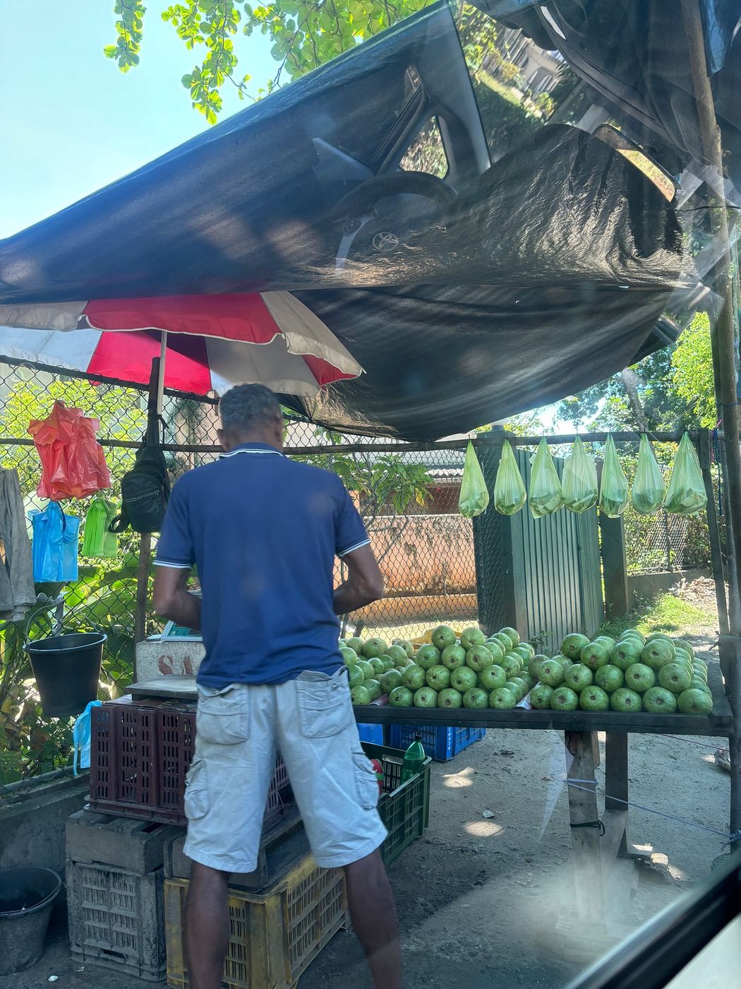 A roadside vegetable stall